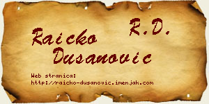 Raičko Dušanović vizit kartica